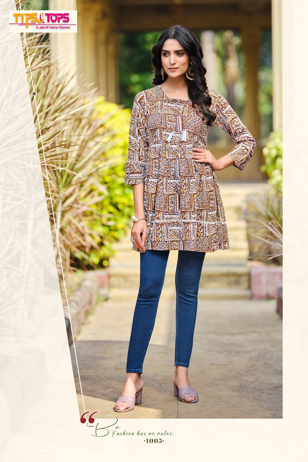 Looks Vol 7 Tips Tops Reyon Designer Long Top Supplier Gujarat