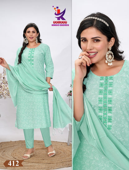 Lookss 8 Mlm Kalash Lifestyle Slub Readymade Cotton Pant Suits Manufacturer Ahmedabad