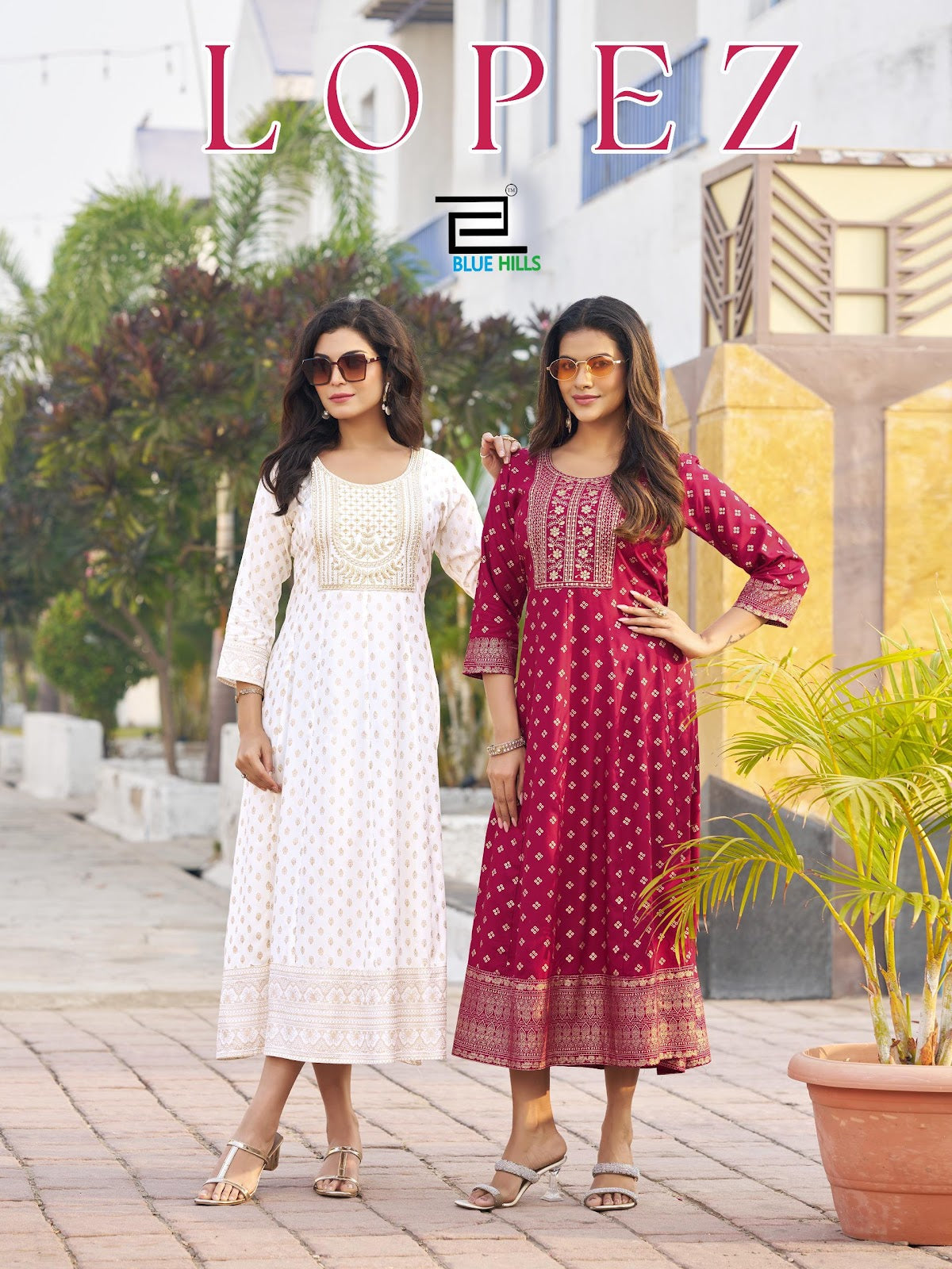 Lopez Blue Hills Rayon 14Kg Anarkali Kurtis Wholesale