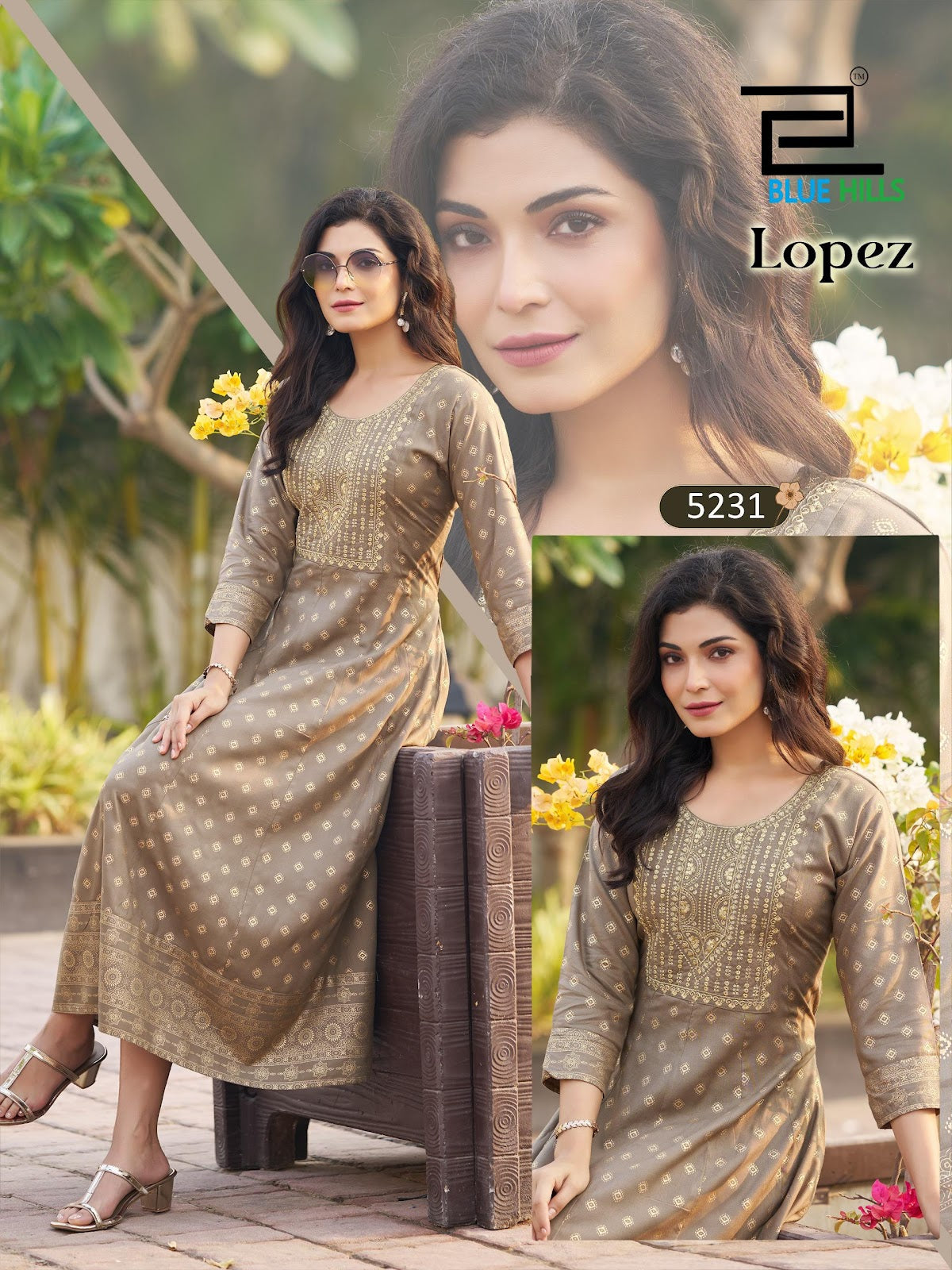 Lopez Blue Hills Rayon 14Kg Anarkali Kurtis Wholesale