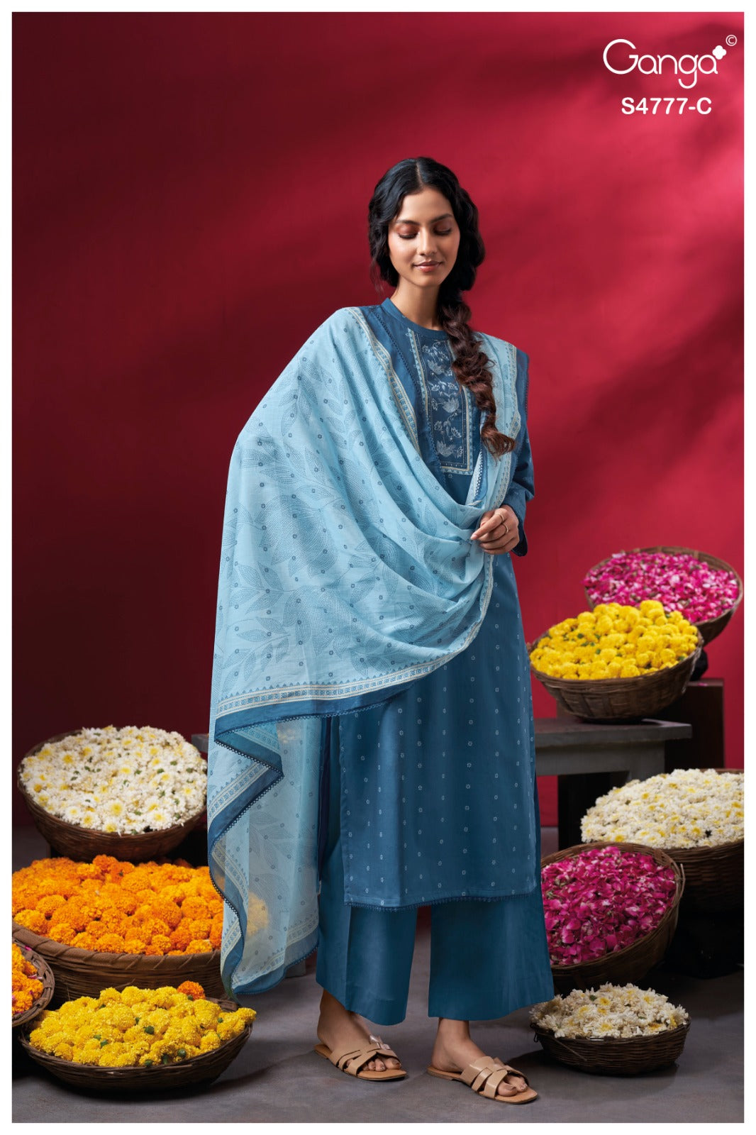 Lorael S4777 Ganga Cotton Plazzo Style Suits Wholesaler Gujarat