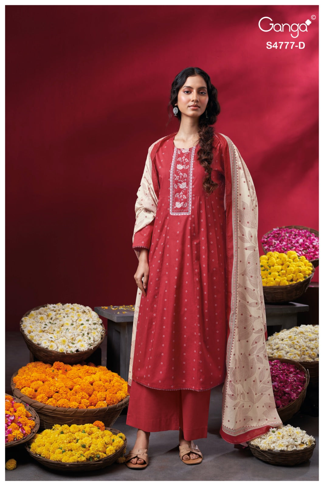 Lorael S4777 Ganga Cotton Plazzo Style Suits Wholesaler Gujarat