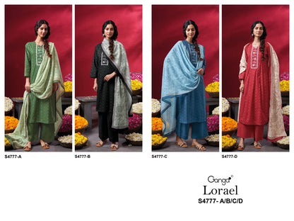 Lorael S4777 Ganga Cotton Plazzo Style Suits Wholesaler Gujarat