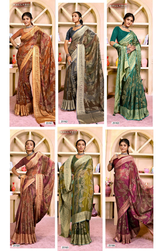 Loreeta Vol 2 Vallabhi Prints Brasso Sarees Exporter Gujarat