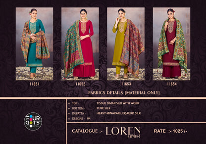 Loren Edition-2 Four Dots Tissue Silk Pant Style Suits Manufacturer India