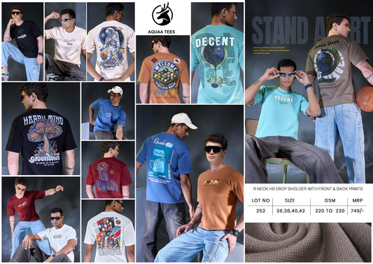 Lot 252 Down Shoulder Aquaa Tees Imported Mens Tshirts Manufacturer Ahmedabad