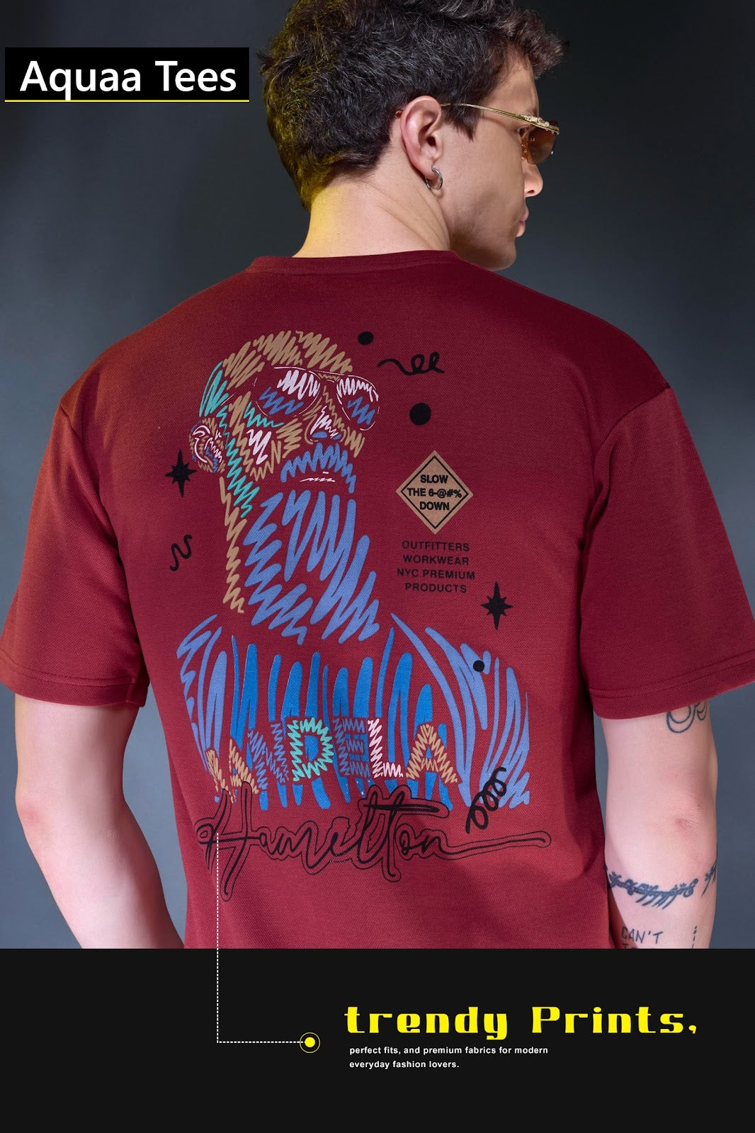 Lot 252 Down Shoulder Aquaa Tees Imported Mens Tshirts Manufacturer Ahmedabad