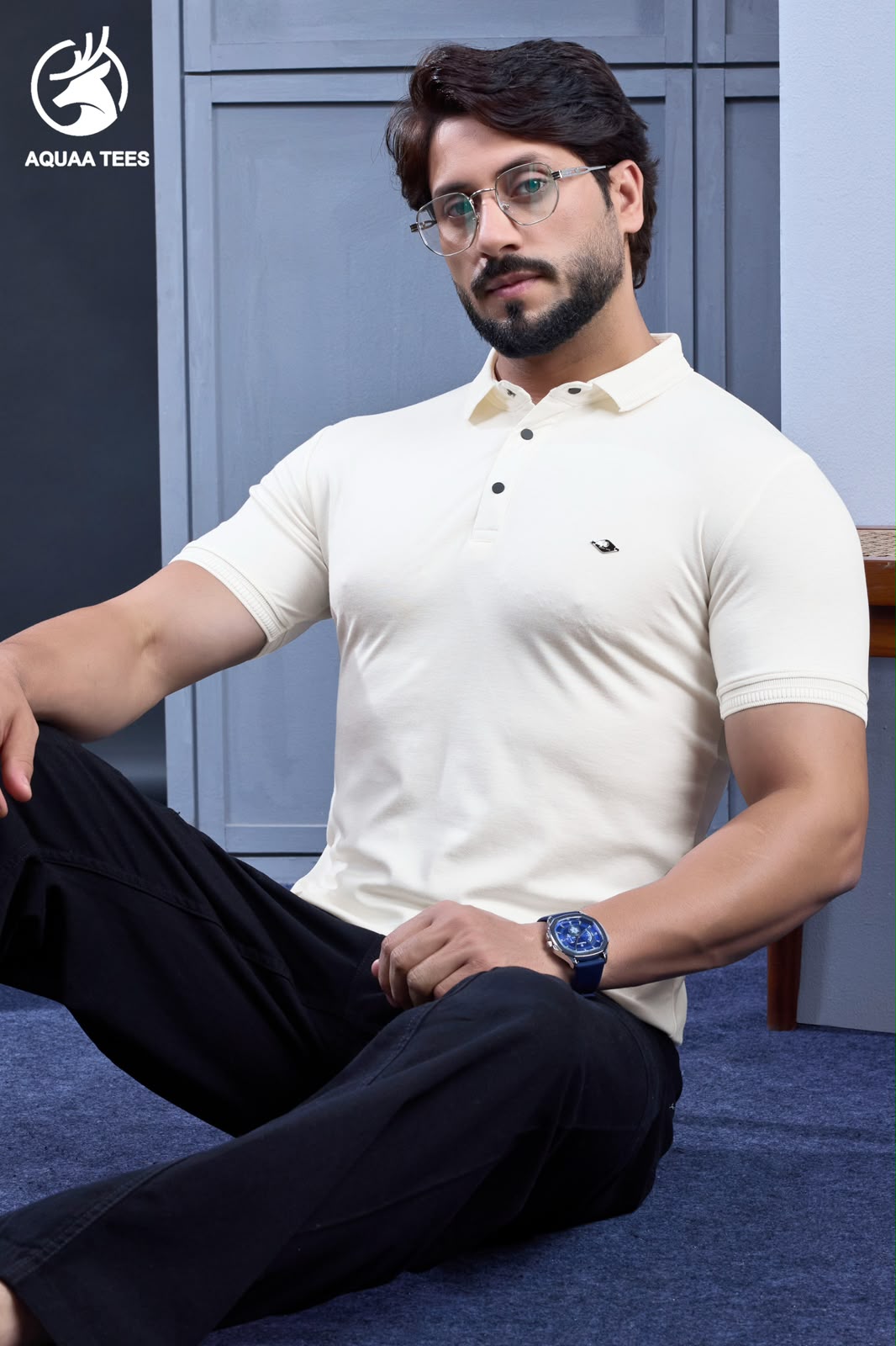 Lot 288 Stand Neck Aquaa Tees Tencil Lycra Mens Tshirts Exporter