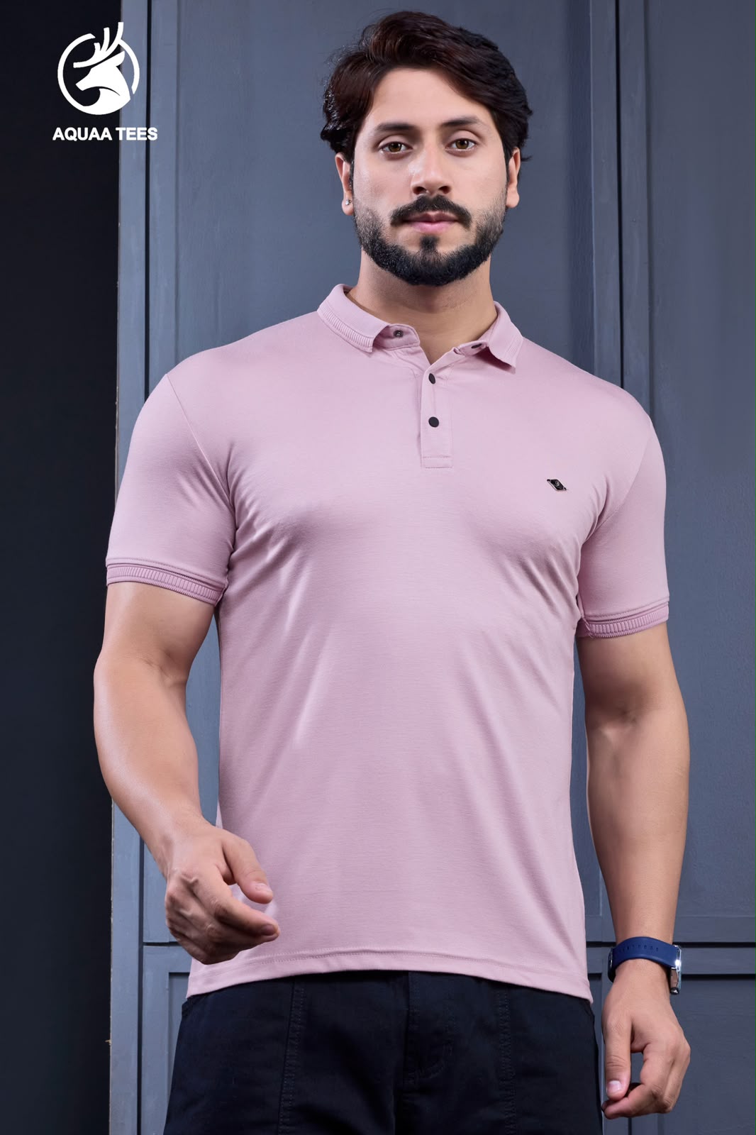 Lot 288 Stand Neck Aquaa Tees Tencil Lycra Mens Tshirts Exporter