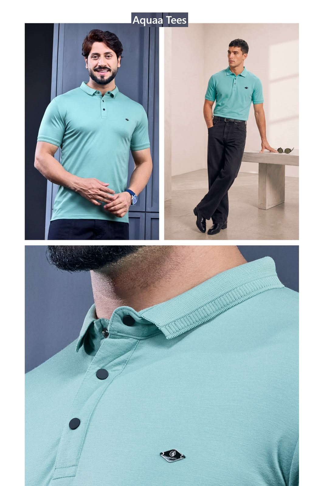 Lot 288 Stand Neck Aquaa Tees Tencil Lycra Mens Tshirts Exporter