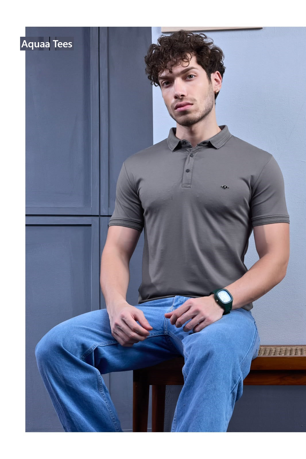 Lot 288 Stand Neck Aquaa Tees Tencil Lycra Mens Tshirts Exporter