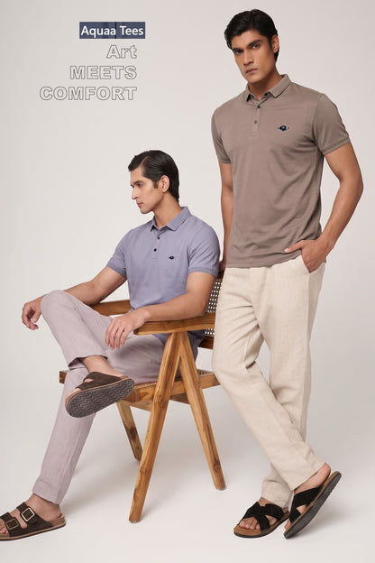 Lot 288 Stand Neck Aquaa Tees Tencil Lycra Mens Tshirts Exporter