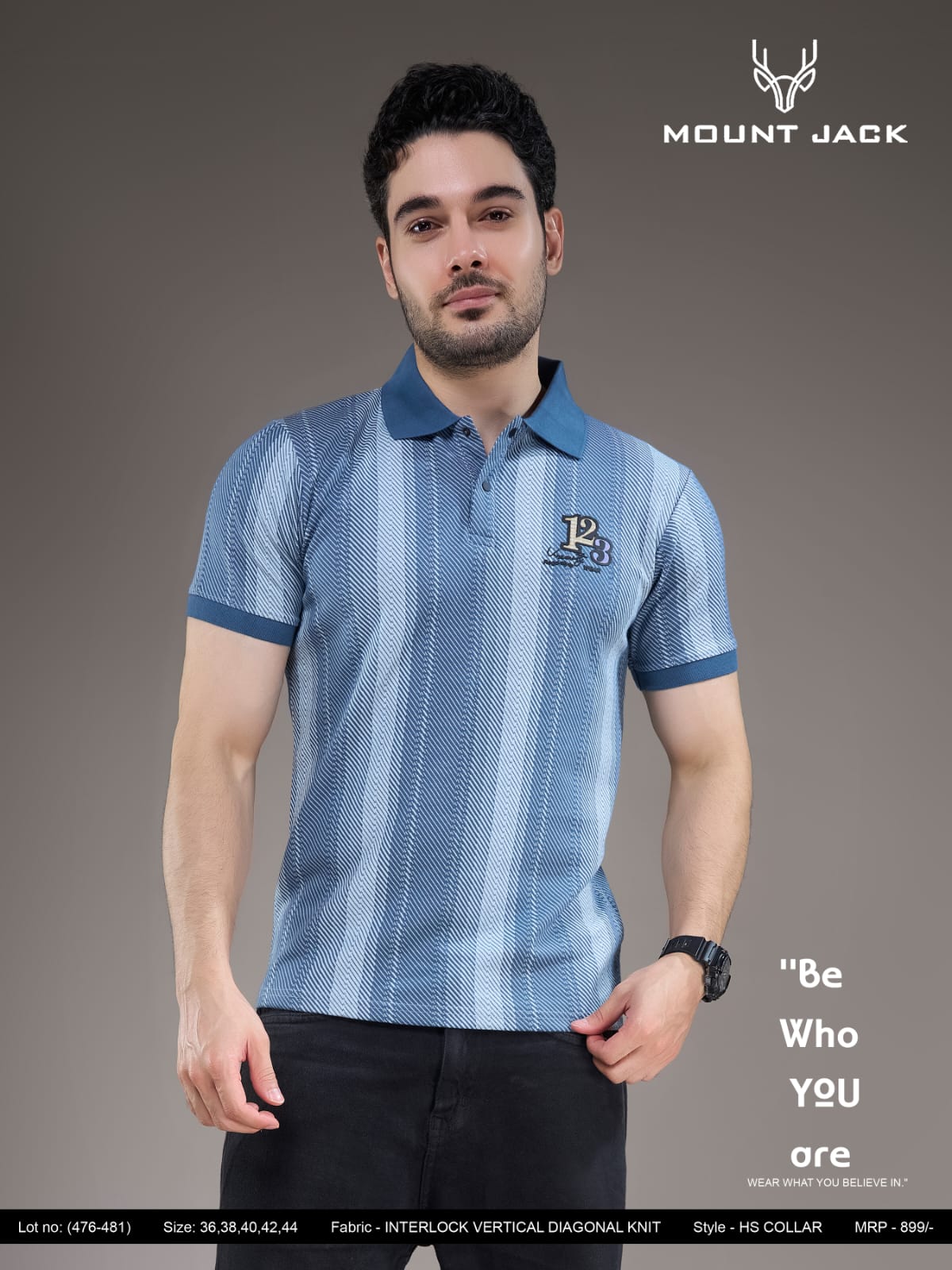 Lot 476-481 Collar Style Mount Jack Interlock Mens Tshirts Manufacturer Ahmedabad
