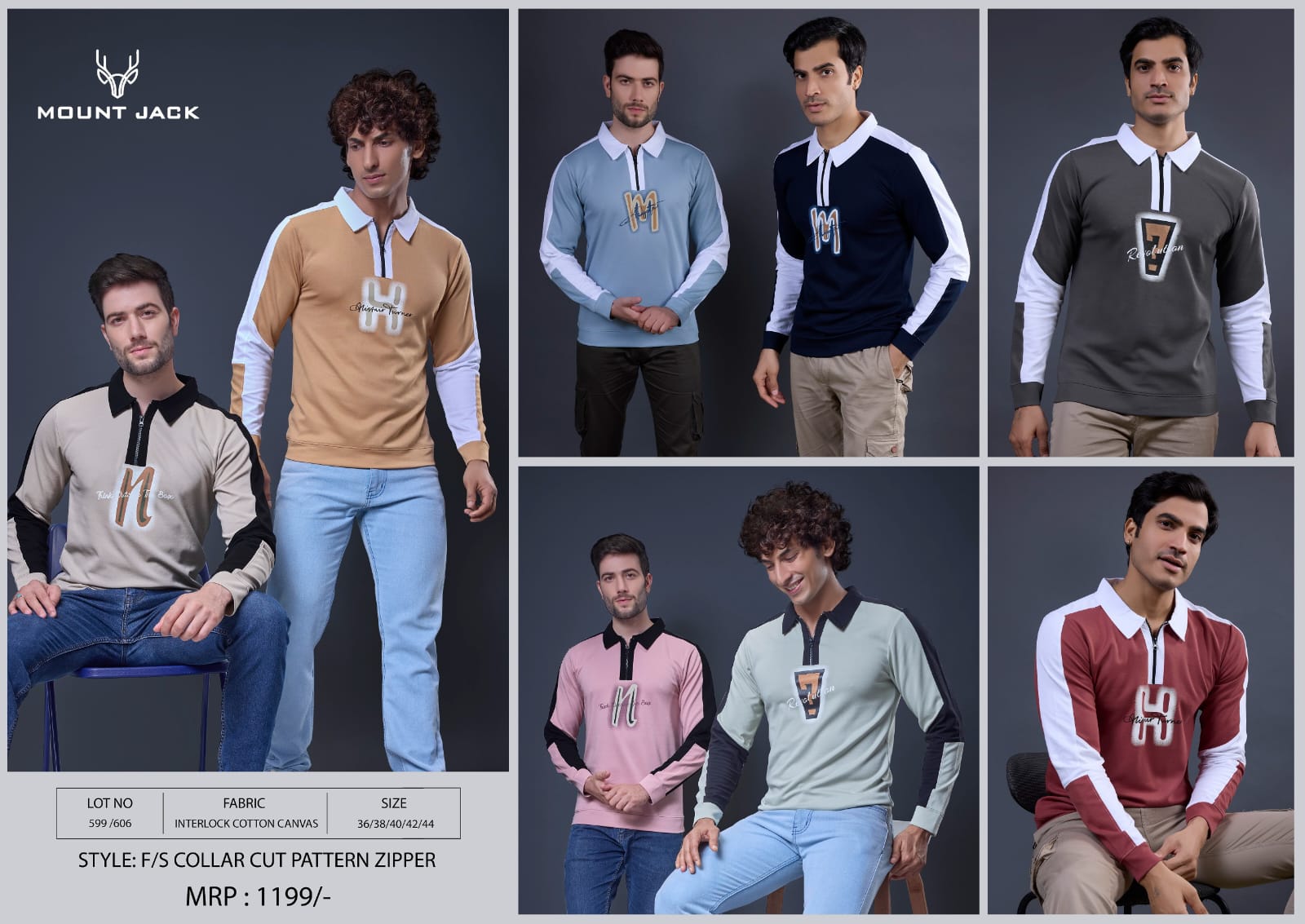 Lot 599-606 Mount Jack Canvas Interlock Mens Tshirts Manufacturer Ahmedabad