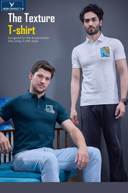 Lot 6688 To 6695 Collar Style High Density Jacquard Mens Tshirts Manufacturer India