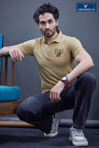Lot 6688 To 6695 Collar Style High Density Jacquard Mens Tshirts Manufacturer India