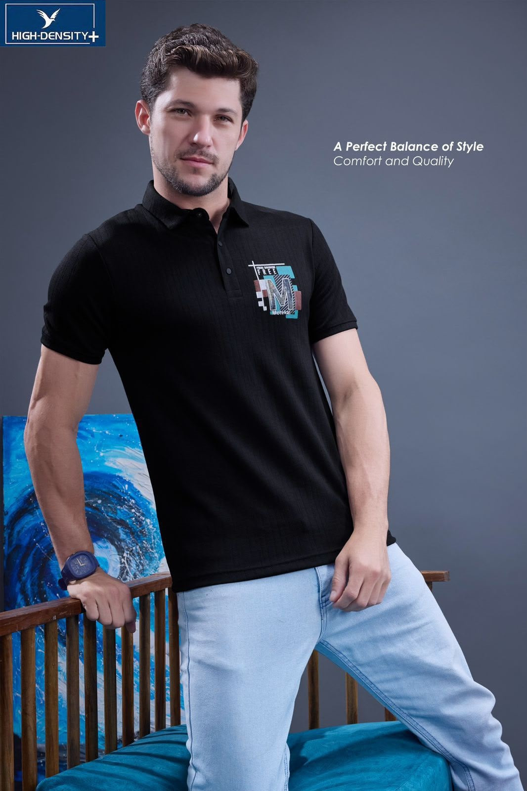 Lot 6688 To 6695 Collar Style High Density Jacquard Mens Tshirts Manufacturer India