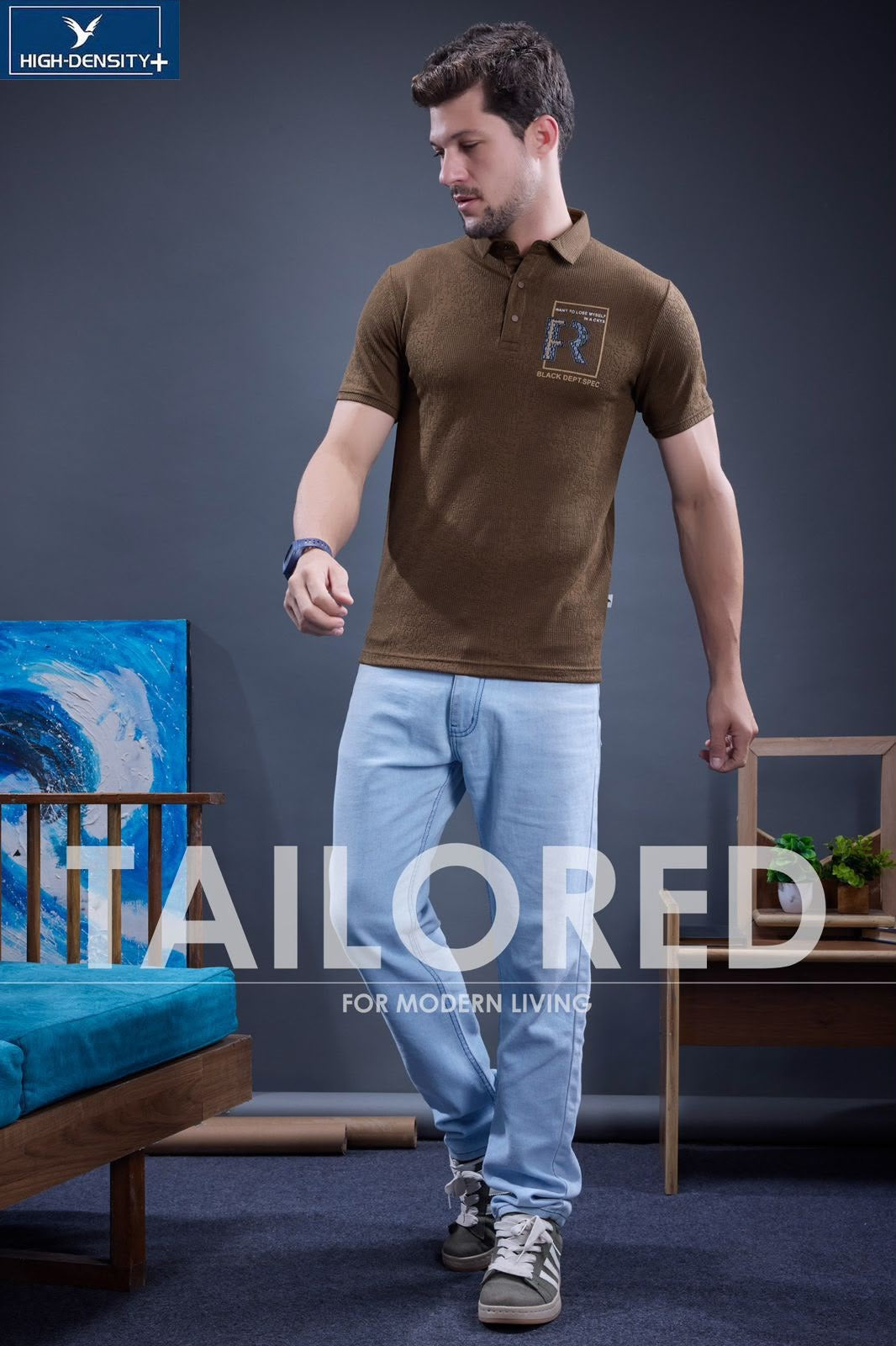 Lot 6688 To 6695 Collar Style High Density Jacquard Mens Tshirts Manufacturer India