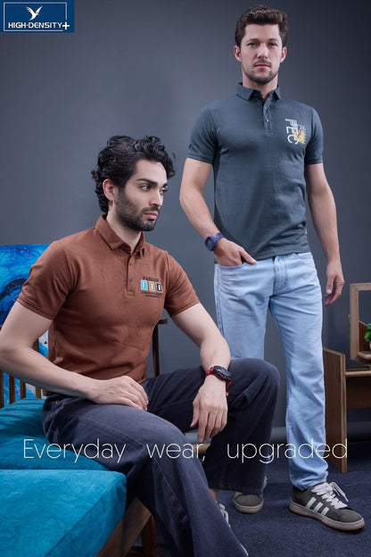 Lot 6688 To 6695 Collar Style High Density Jacquard Mens Tshirts Manufacturer India