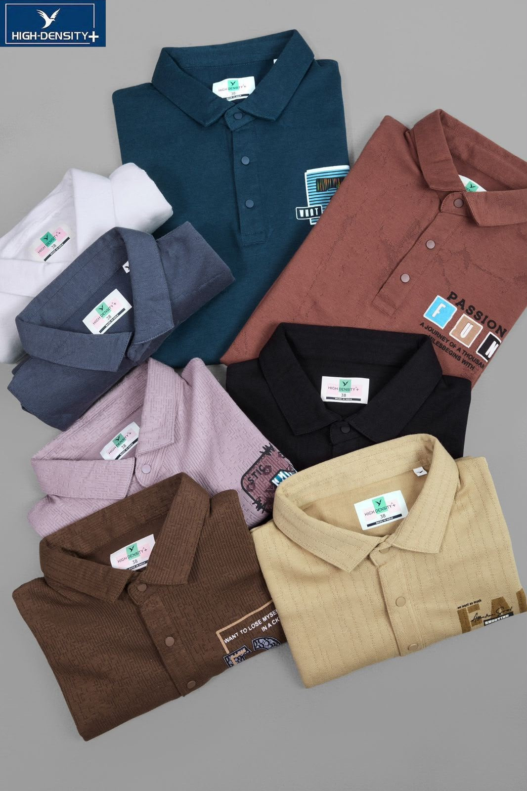 Lot 6688 To 6695 Collar Style High Density Jacquard Mens Tshirts Manufacturer India