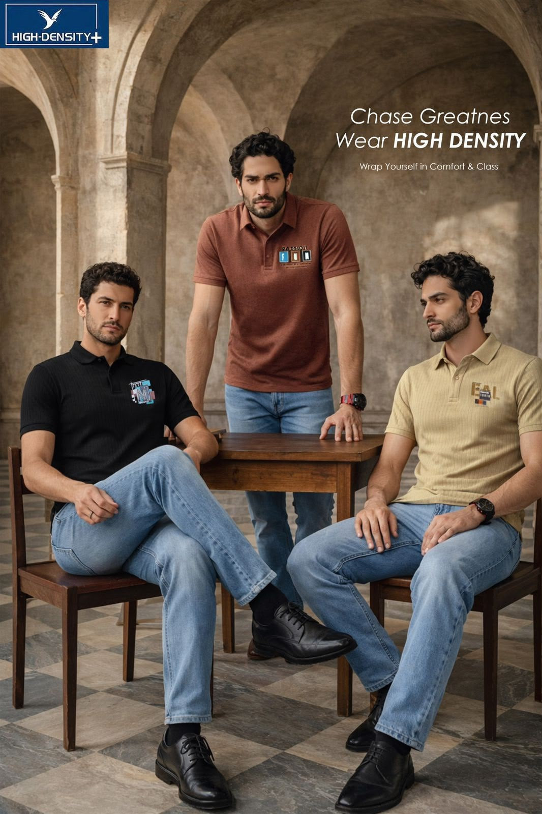 Lot 6688 To 6695 Collar Style High Density Jacquard Mens Tshirts Manufacturer India