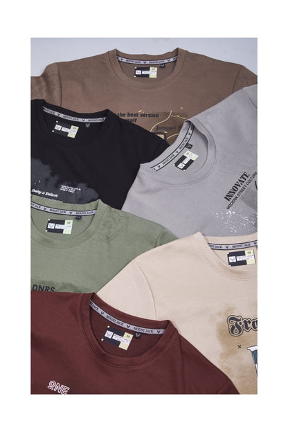 Lot 724-729 Burn Out Mount Jack Interlock Mens Tshirts Manufacturer Gujarat