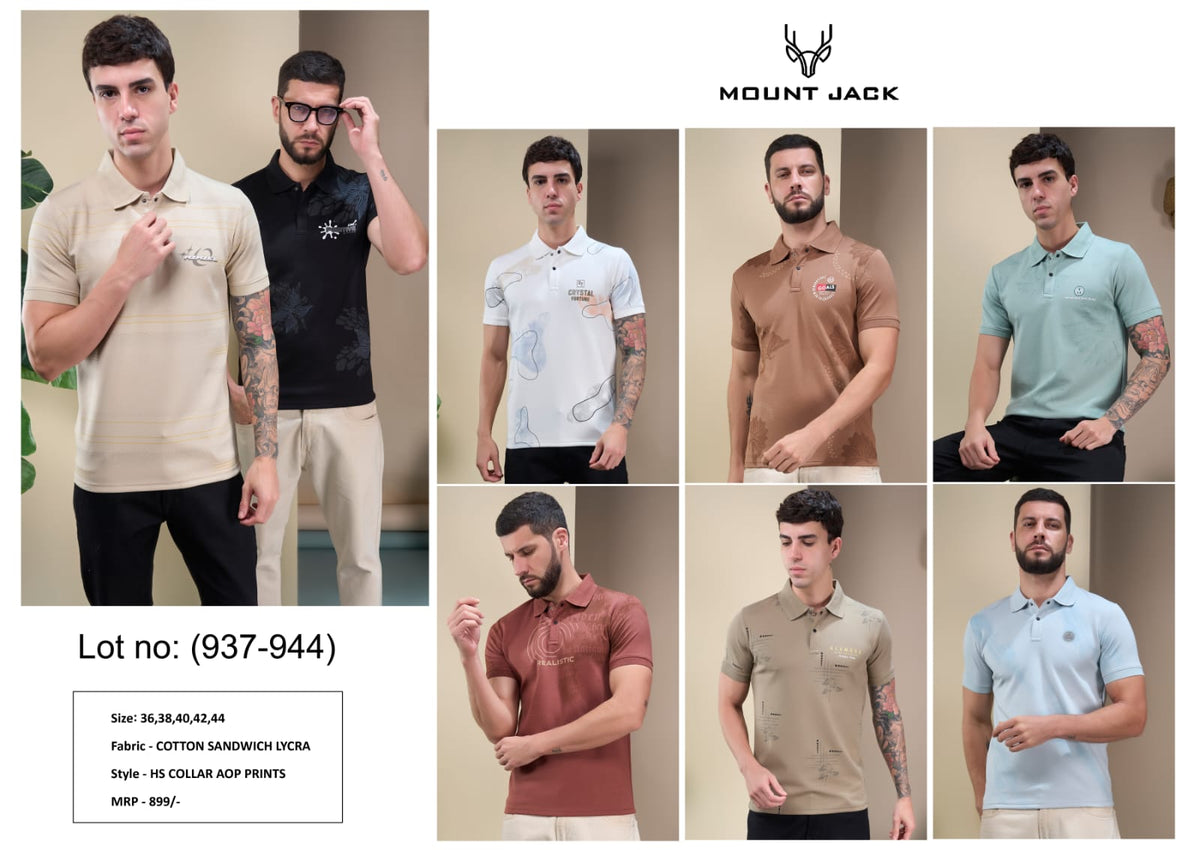 Lot 937 To 944 Aop Mount Jack Cotton Mens Tshirts Exporter India