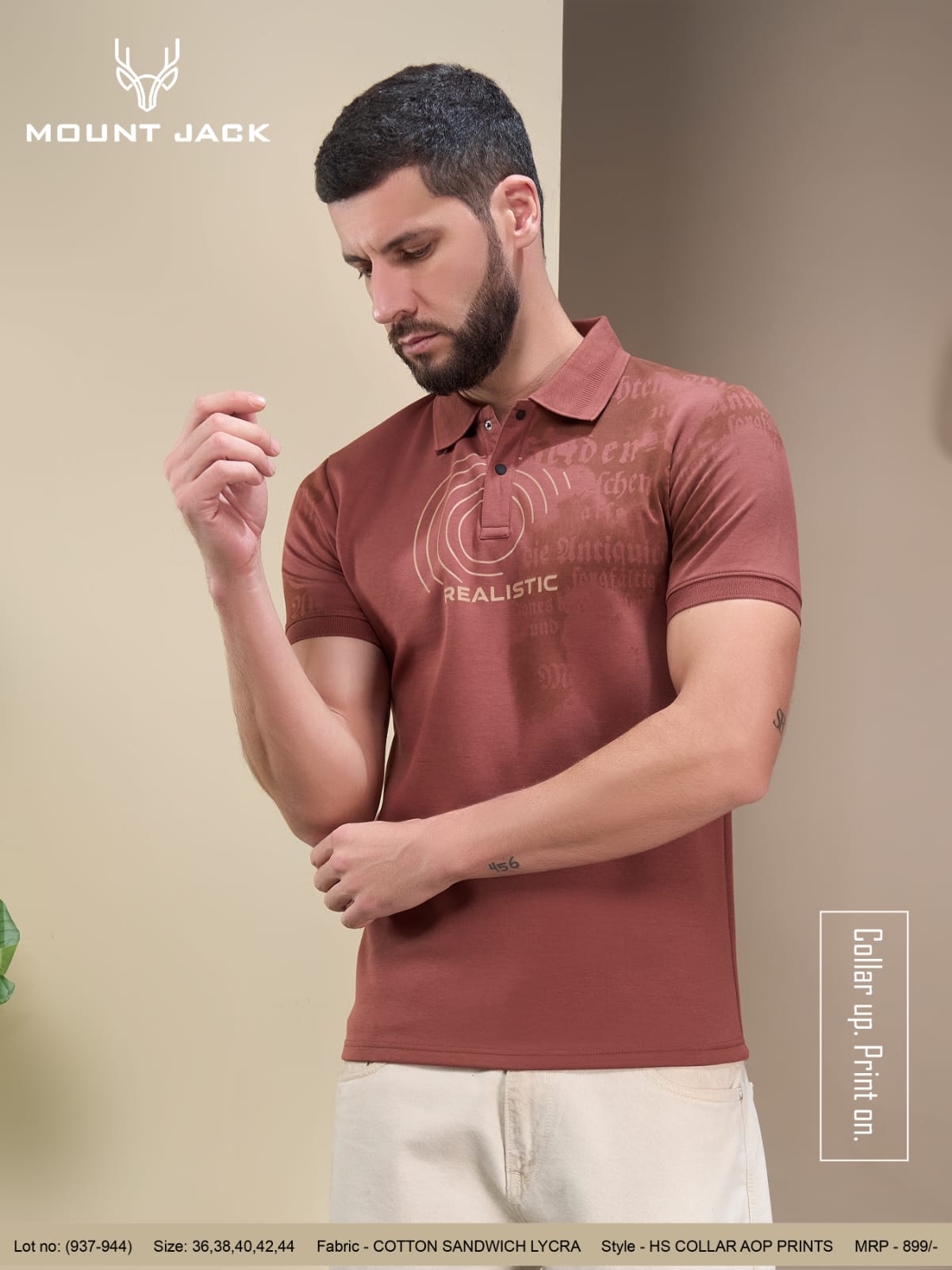 Lot 937 To 944 Aop Mount Jack Cotton Mens Tshirts Exporter India