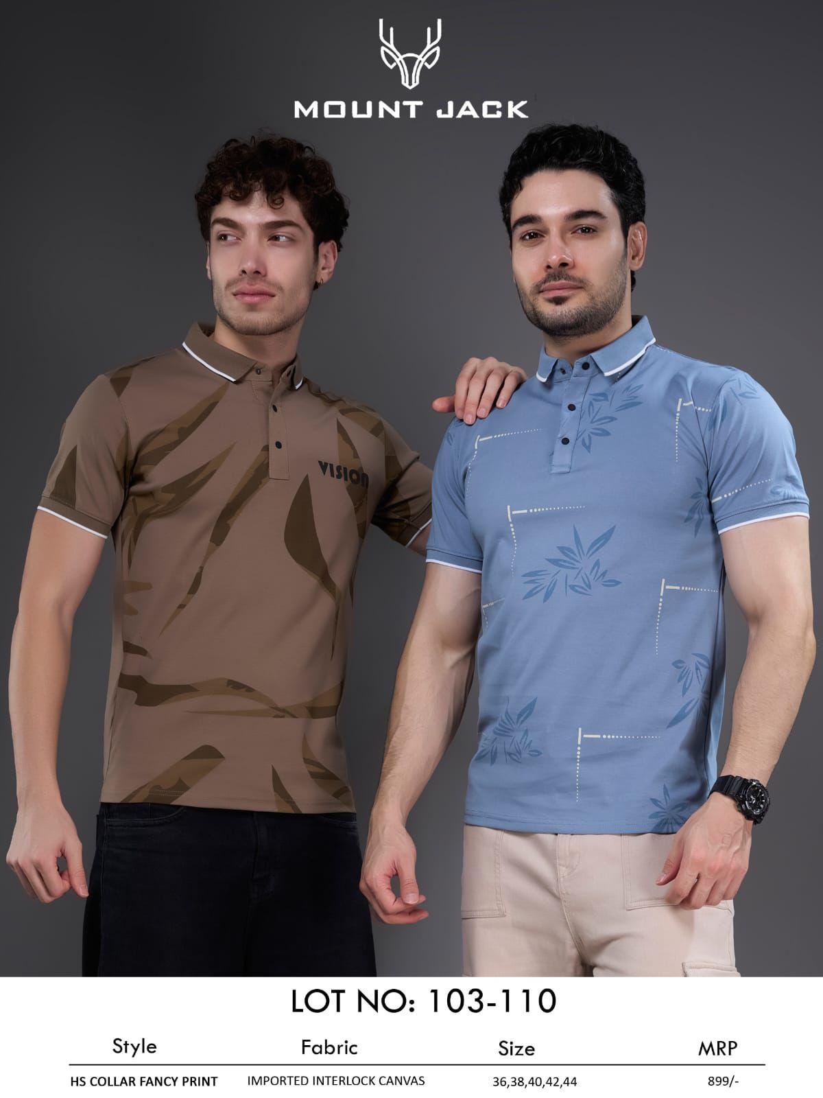 Lot No 103-110 Mount Jack Imported Mens Tshirts Wholesaler