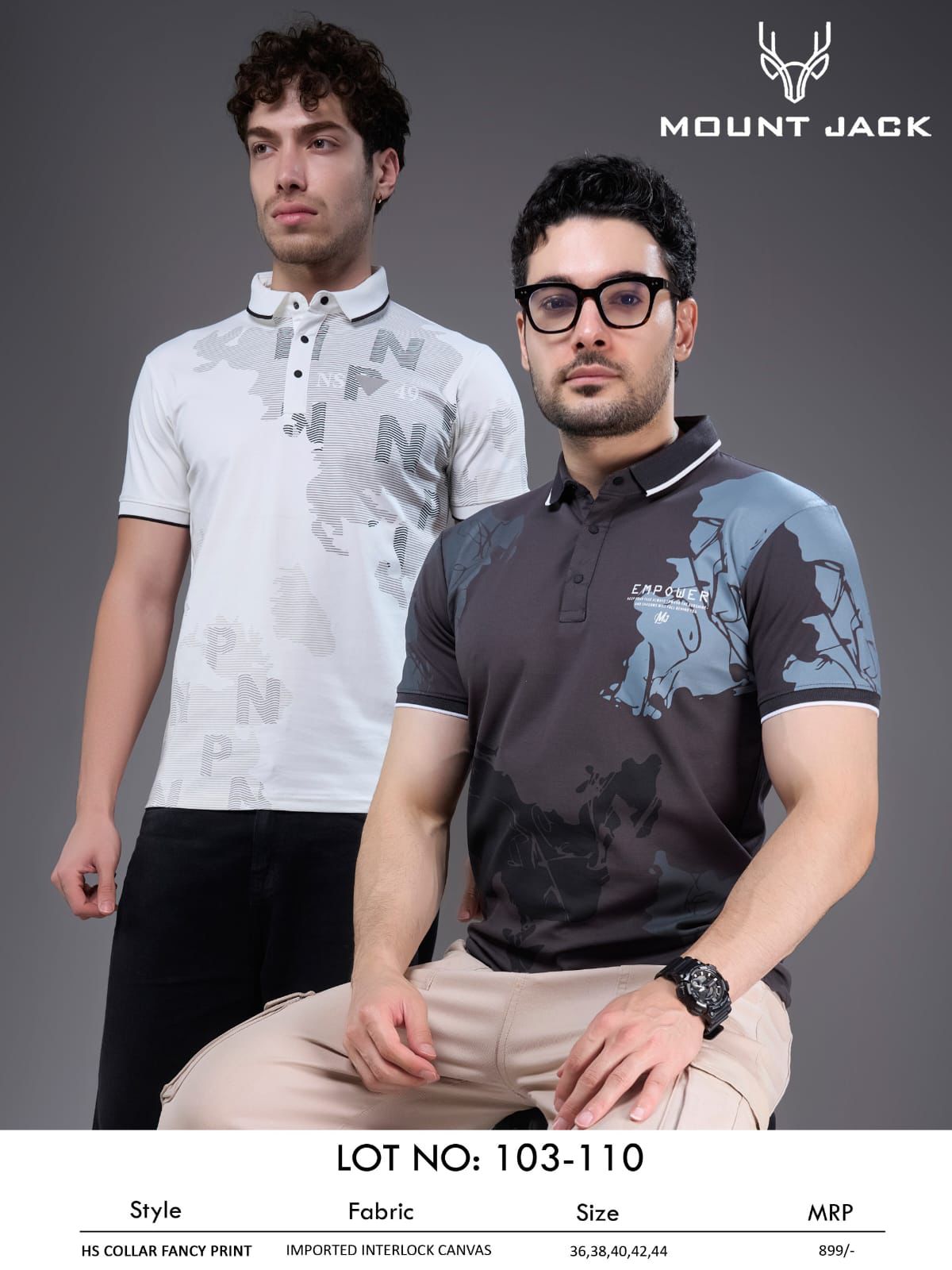 Lot No 103-110 Mount Jack Imported Mens Tshirts Wholesaler