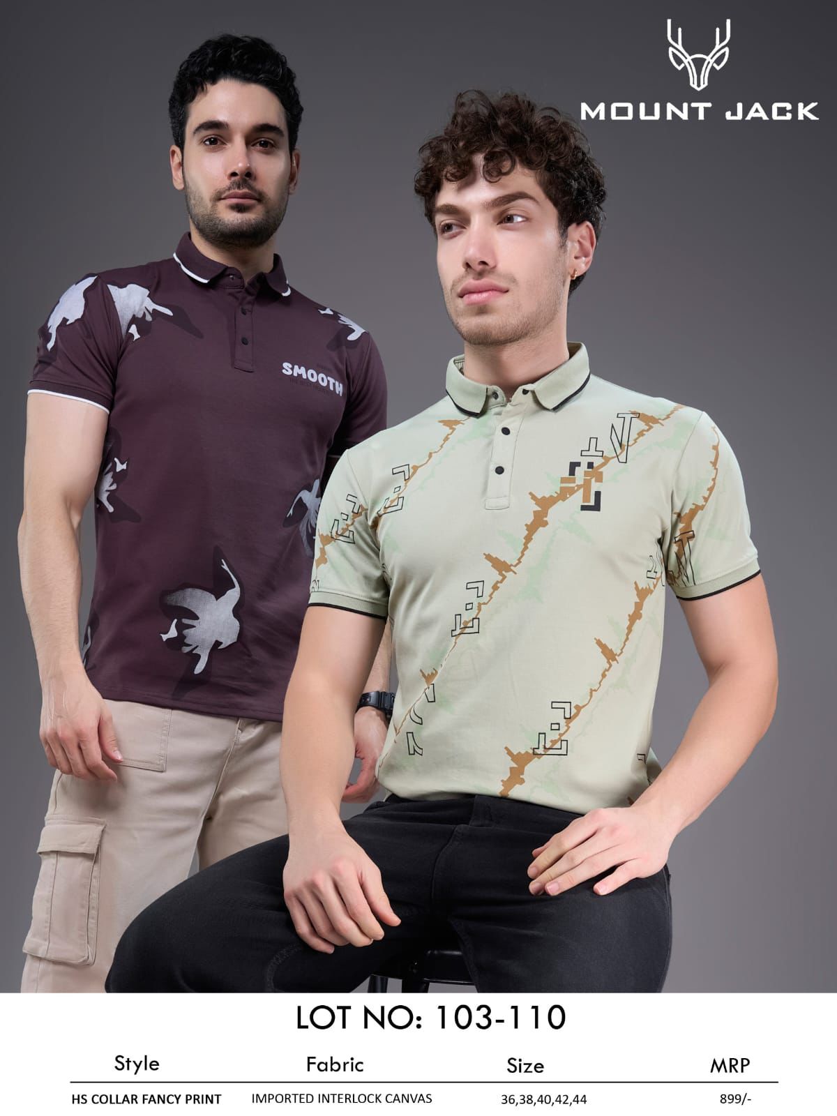 Lot No 103-110 Mount Jack Imported Mens Tshirts Wholesaler