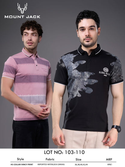 Lot No 103-110 Mount Jack Imported Mens Tshirts Wholesaler