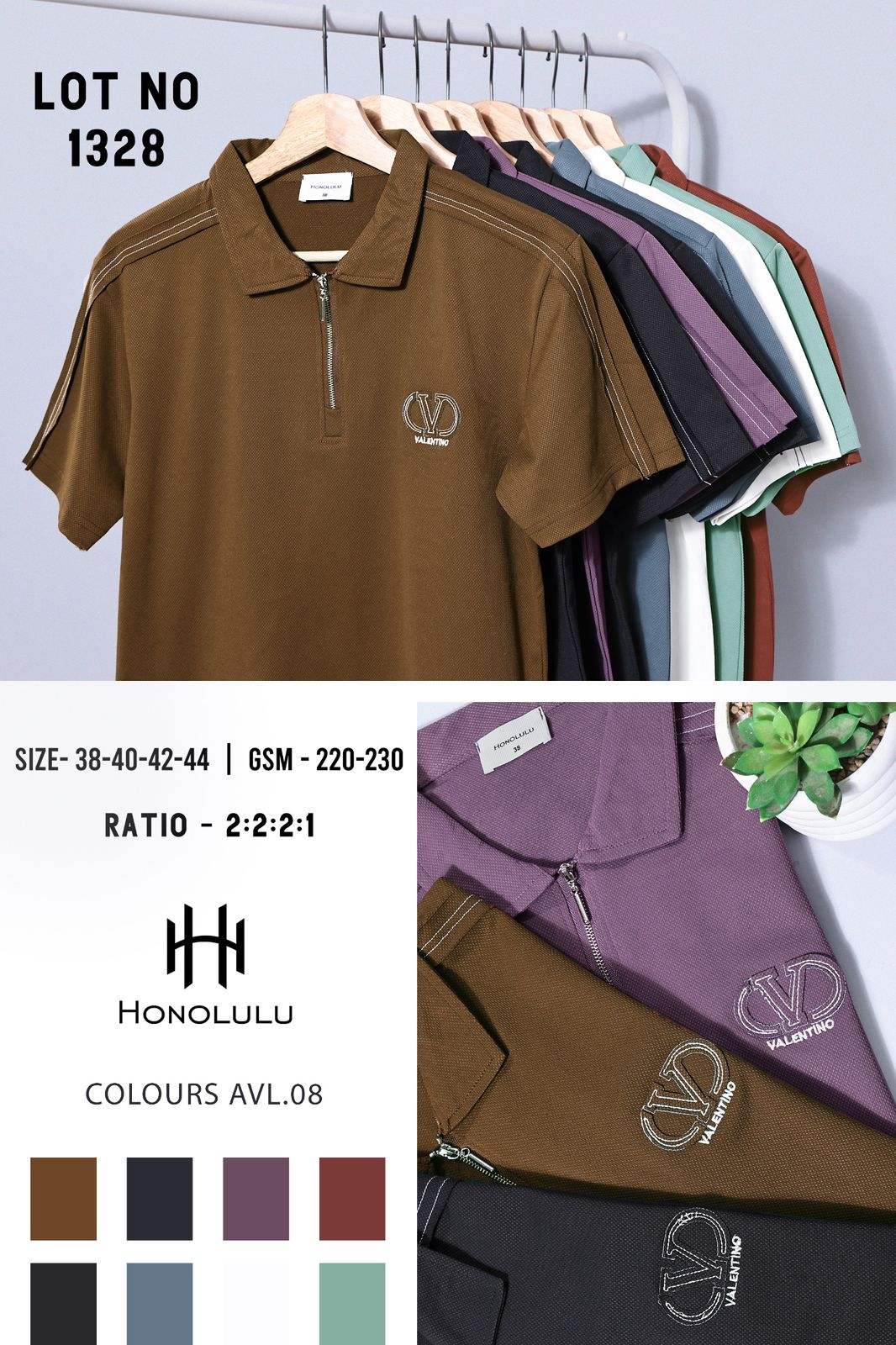 Lot No 1328 Honolulu Knit Mens Tshirts Exporter India
