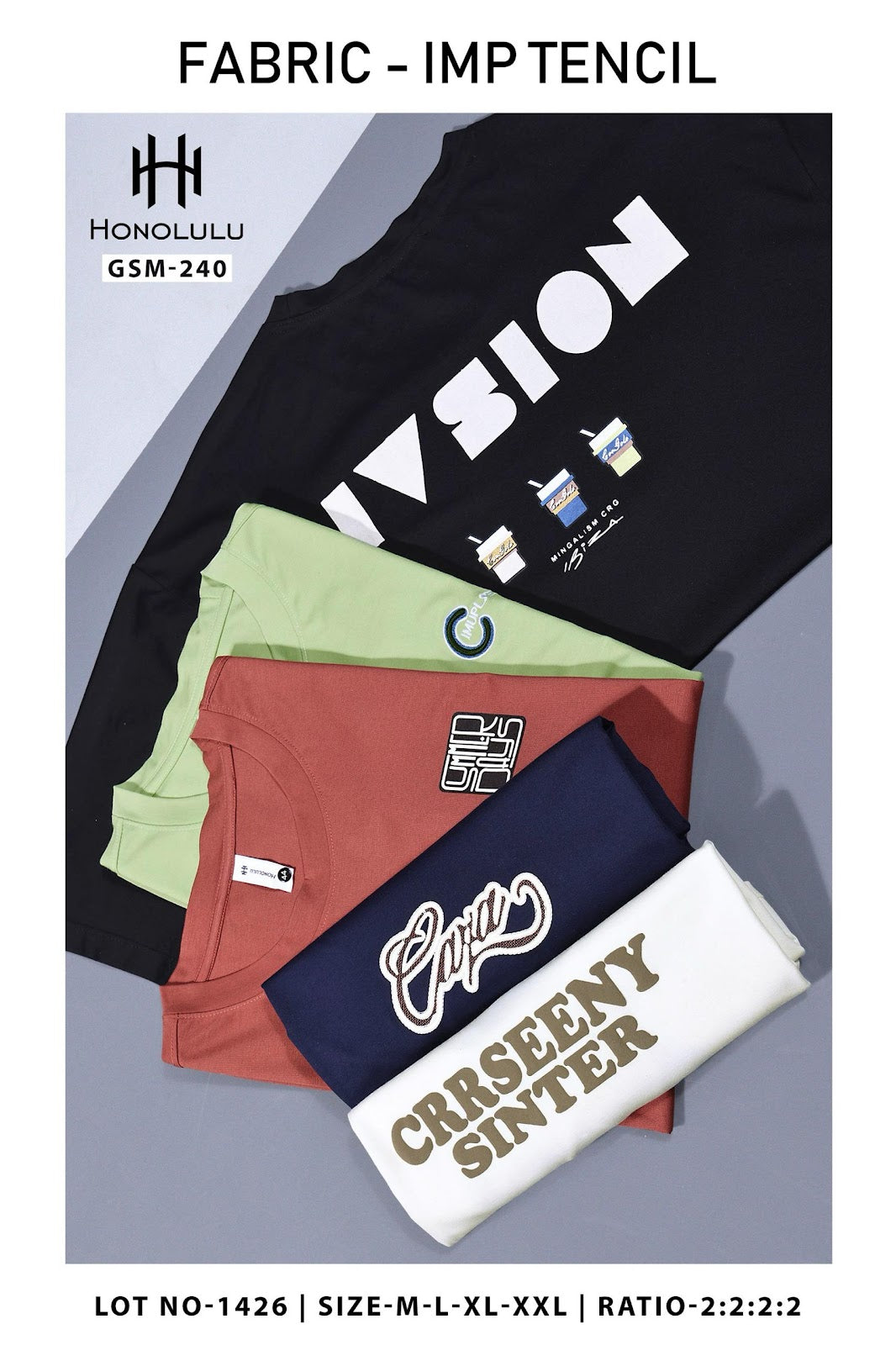 Lot No 1426 Honolulu Tencil Mens Tshirts Manufacturer Ahmedabad