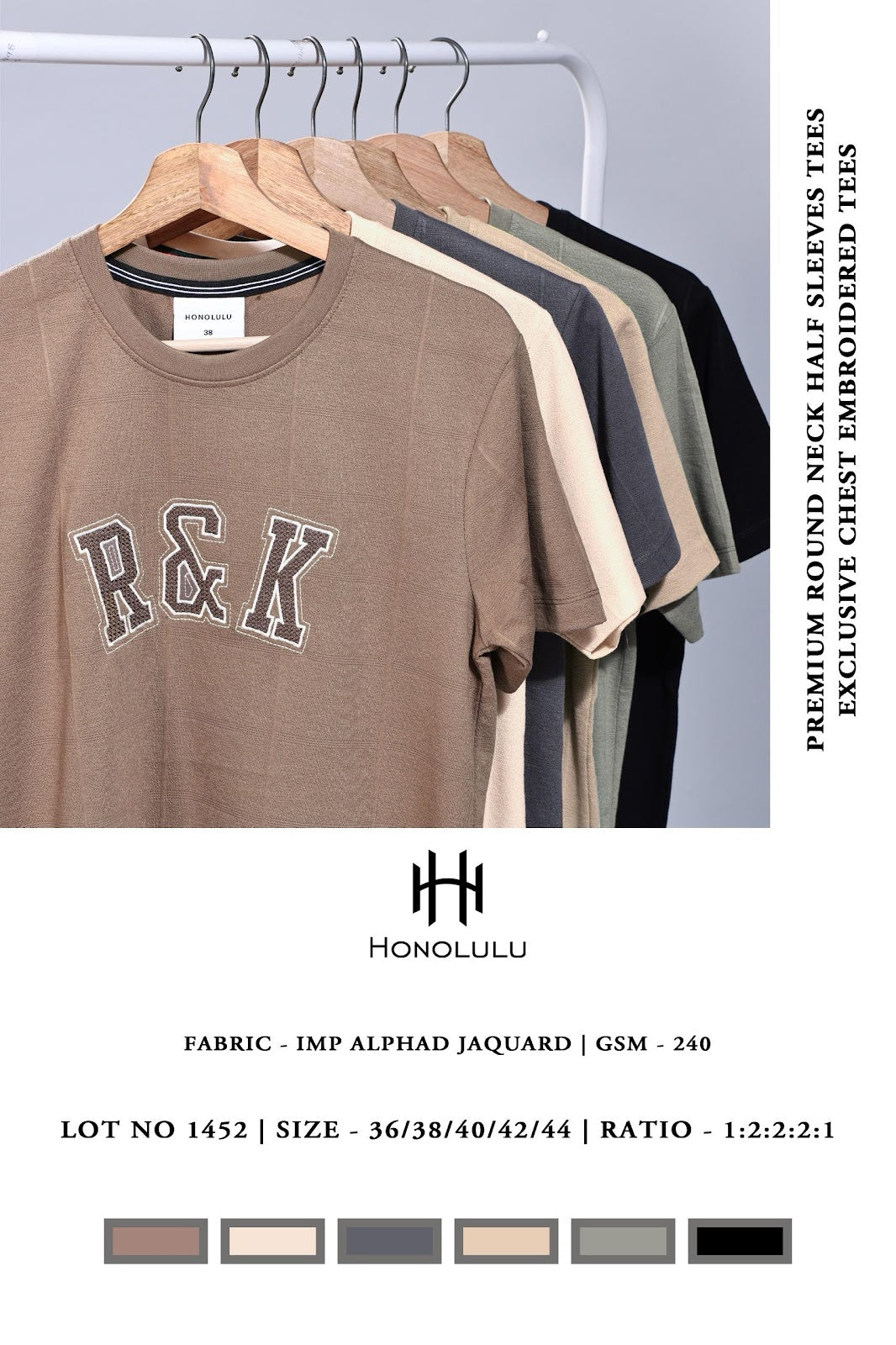 Lot No 1452 Honolulu Knit Mens Tshirts Manufacturer