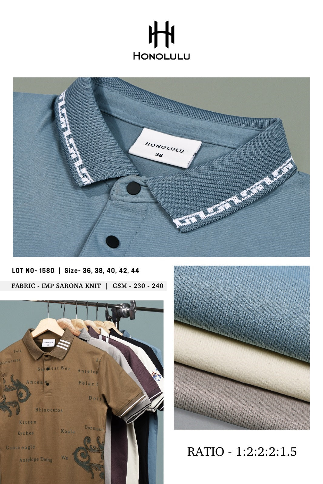 Lot No 1580 Honolulu Imported Mens Tshirts Wholesaler
