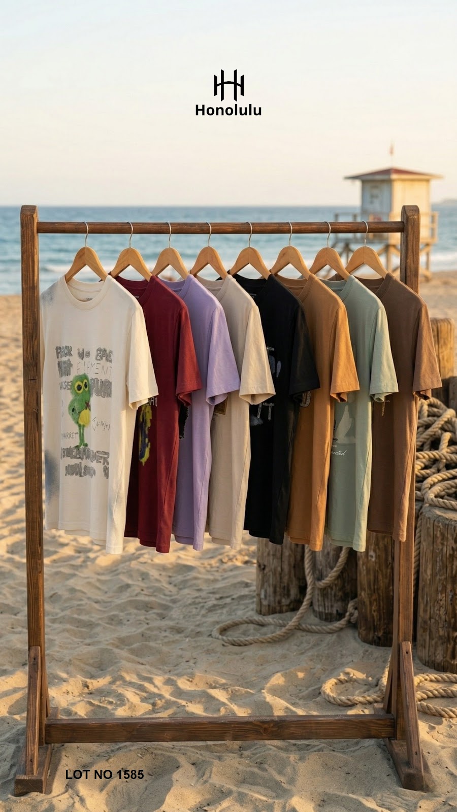 Lot No 1585 Honolulu Cotton Lycra Mens Tshirts Exporter India