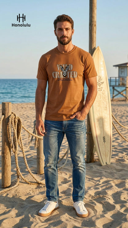 Lot No 1585 Honolulu Cotton Lycra Mens Tshirts Exporter India