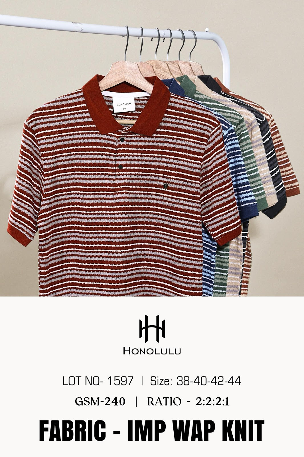 Lot No 1597 Honolulu Knit Mens Tshirts Manufacturer Ahmedabad