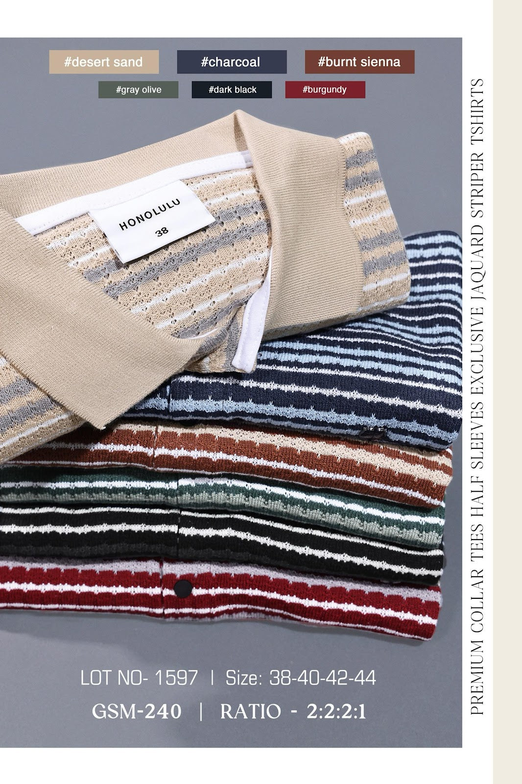 Lot No 1597 Honolulu Knit Mens Tshirts Manufacturer Ahmedabad