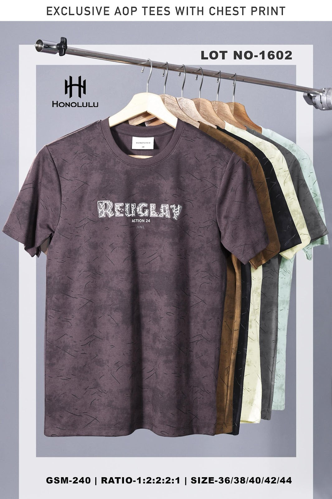 Lot No 1602 Honolulu Imported Mens Tshirts Exporter Gujarat