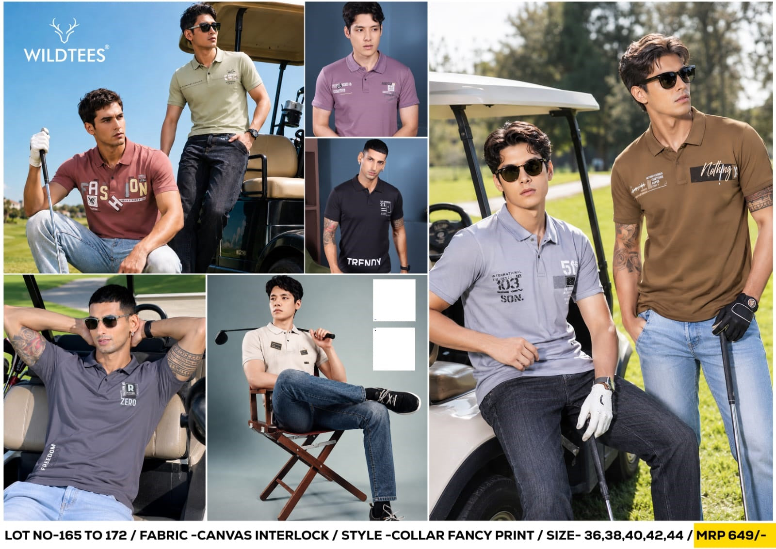 Lot No 165 To 172 Wild Tees Canvas Interlock Mens Tshirts Wholesaler Gujarat