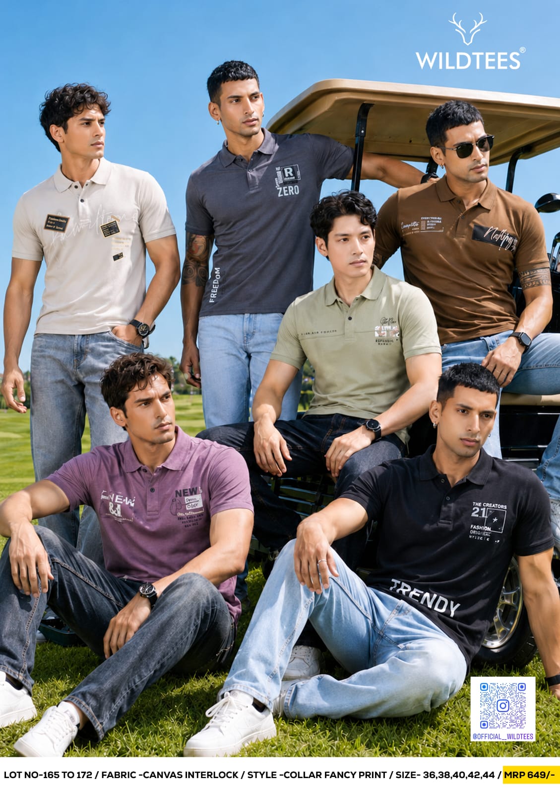 Lot No 165 To 172 Wild Tees Canvas Interlock Mens Tshirts Wholesaler Gujarat