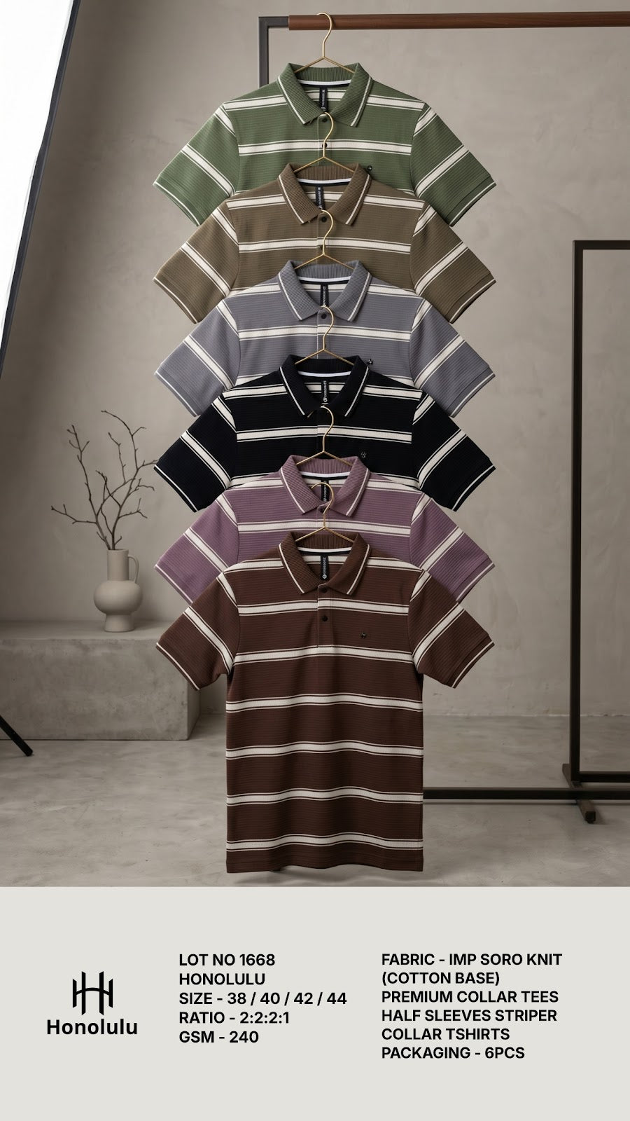 Lot No 1668 Honolulu Imported Mens Tshirts Supplier Gujarat