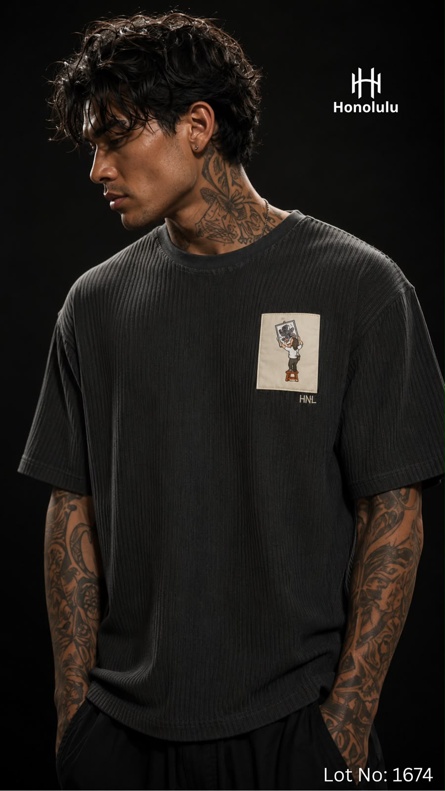 Lot No 1674 Down Shoulder Honolulu Imported Mens Tshirts Exporter Gujarat