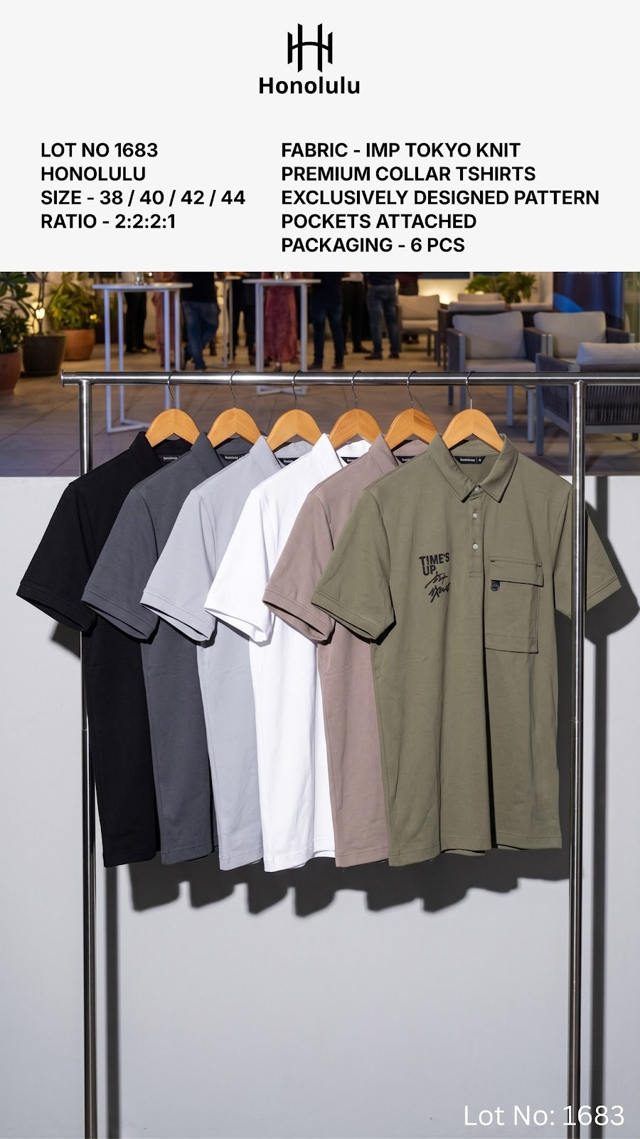 Lot No 1683 Honolulu Imported Mens Tshirts Exporter