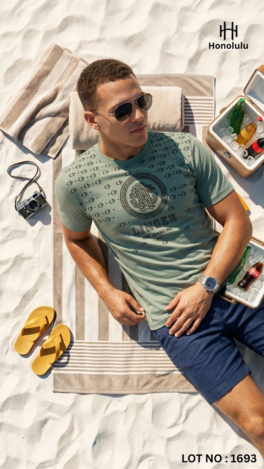 Lot No 1693 Honolulu Imported Mens Tshirts Exporter India