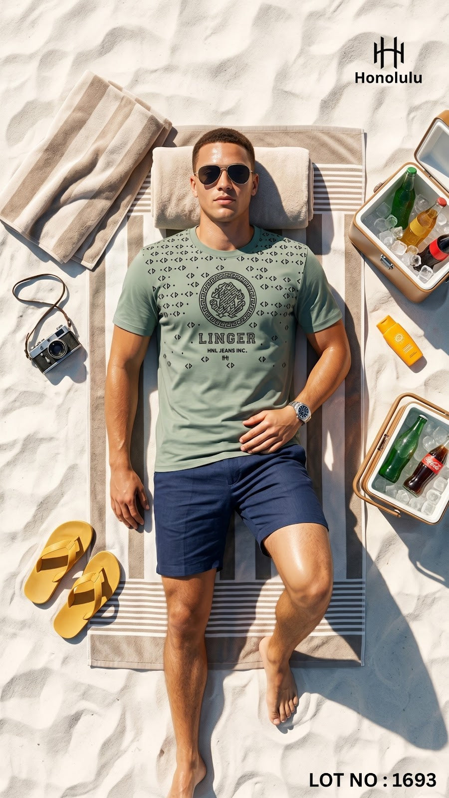 Lot No 1693 Honolulu Imported Mens Tshirts Exporter India