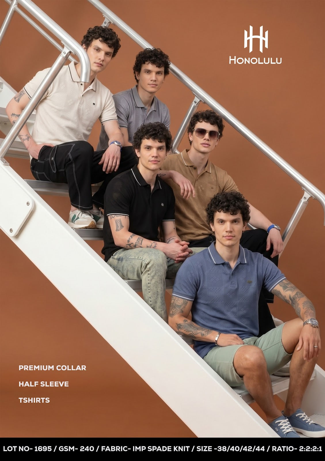 Lot No 1695 Honolulu Imported Mens Tshirts Manufacturer India