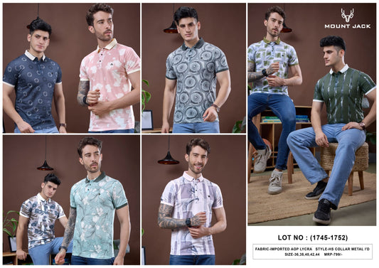 Lot No 1745-1752 Mount Jack Aop Mens Tshirts Wholesaler Gujarat
